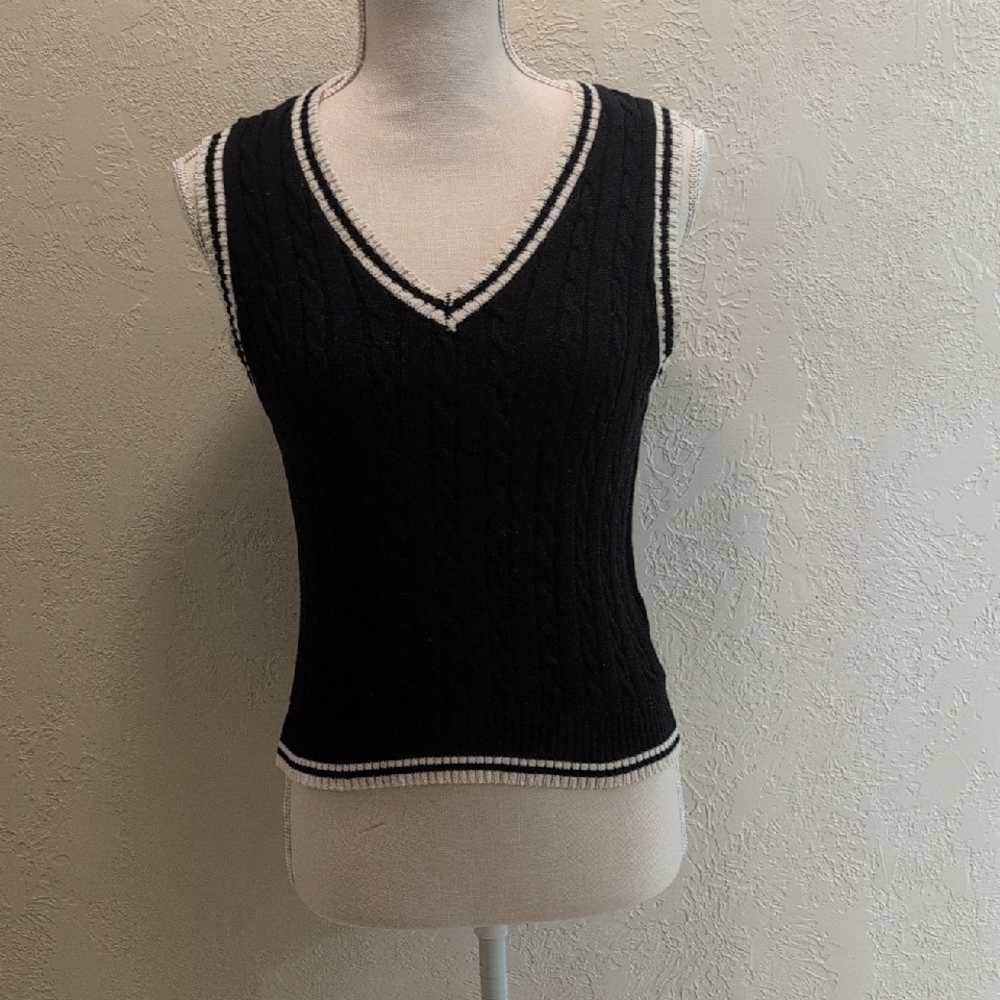 Black Knit Sweater Vest